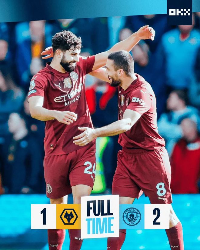 曼城主场胜狼队，赢得四连胜稳坐英超第二